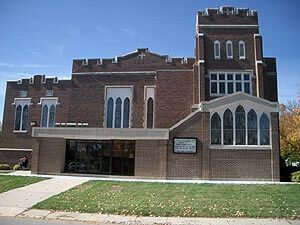 Exterior of Community Presbyterian Church in Postville