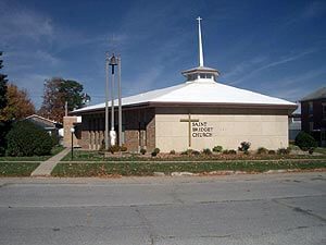 Exterior of St. Bridget's Catholic Church in Postville