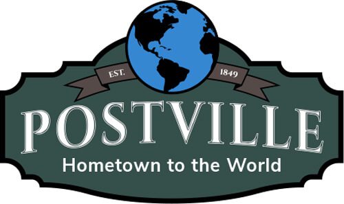 Postville Hometown to the World Est 1849 Logo